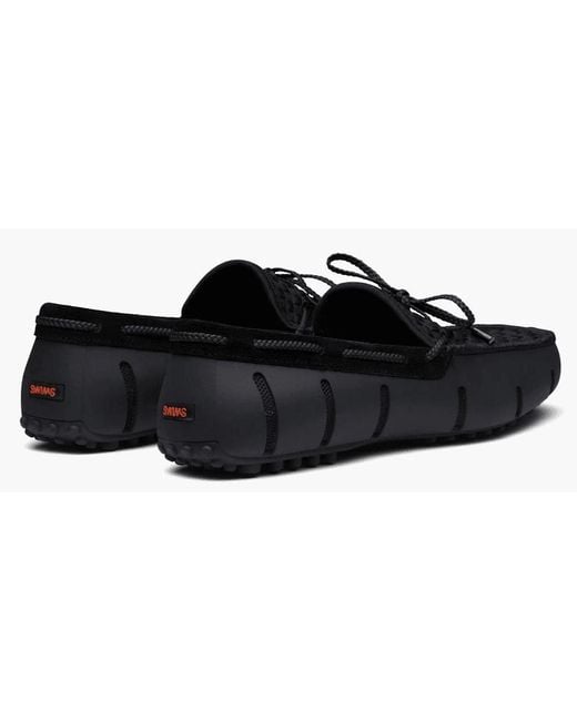 Swims Black Woven Driver Loafer for men