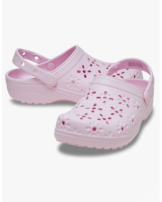 CROCSTM Pink 210927 Classic Floral Cut Out Clogs