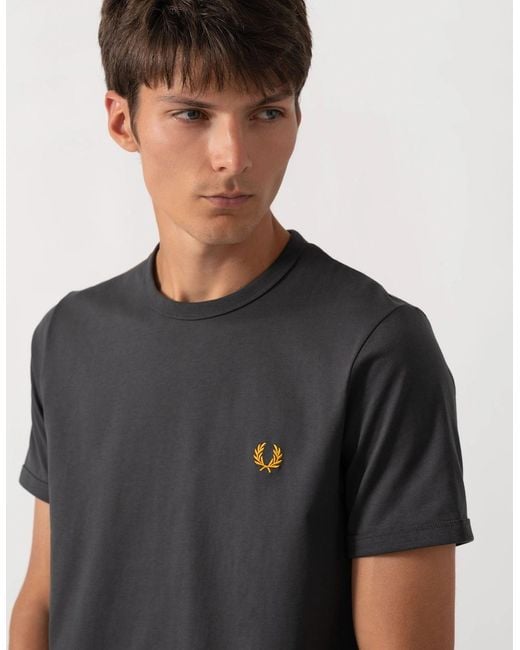 Fred Perry Gray Ringer T-Shirt for men