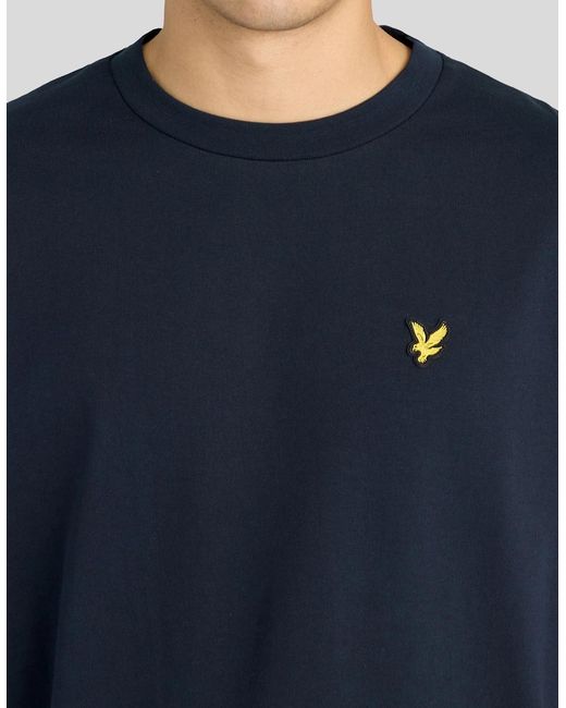 Lyle & Scott Blue Boxy Cotton T-Shirt for men
