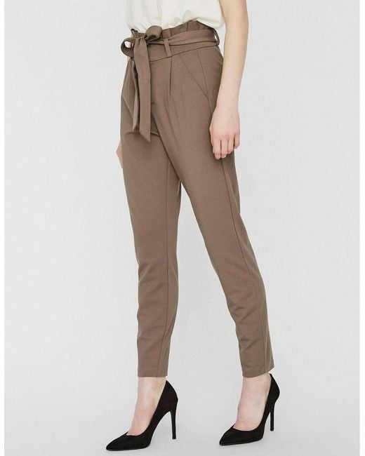 Vero Moda White Eva Regular Fit Straight Trousers