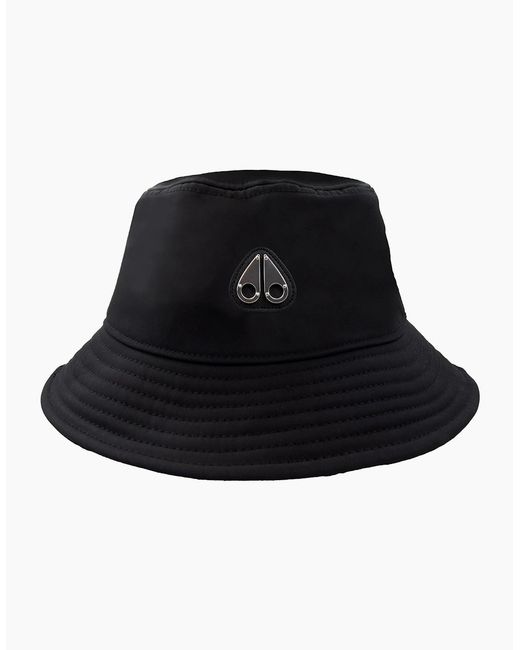 Moose Knuckles Black Logo Icon Bucket Hat for men
