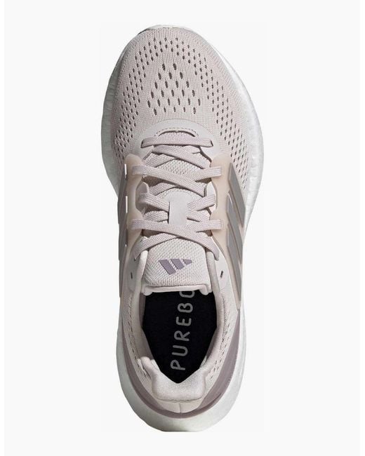 Adidas Gray Pureboost 23 Road Running Lace Up Sneakers