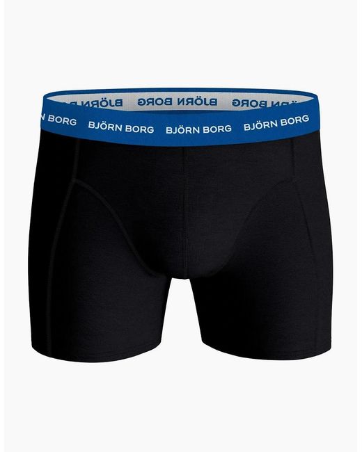 Björn Borg Black 3-Pack Contrast Waistband Boxer Briefs, W for men