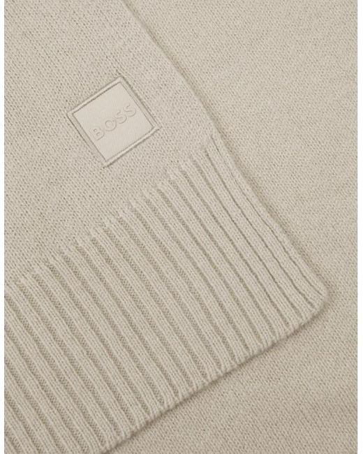Boss Natural Akalo_R Patch Logo Scarf for men