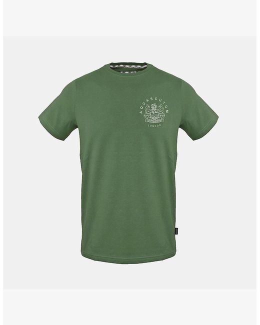 Aquascutum Green Crew Neck Short Sleeve Regular Fit T-Shirt for men