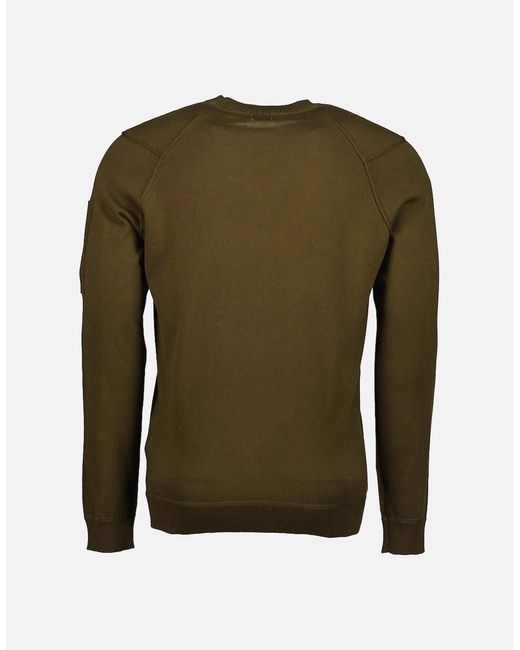 C P Company Green Sea Island Knitted Lens Jumper for men