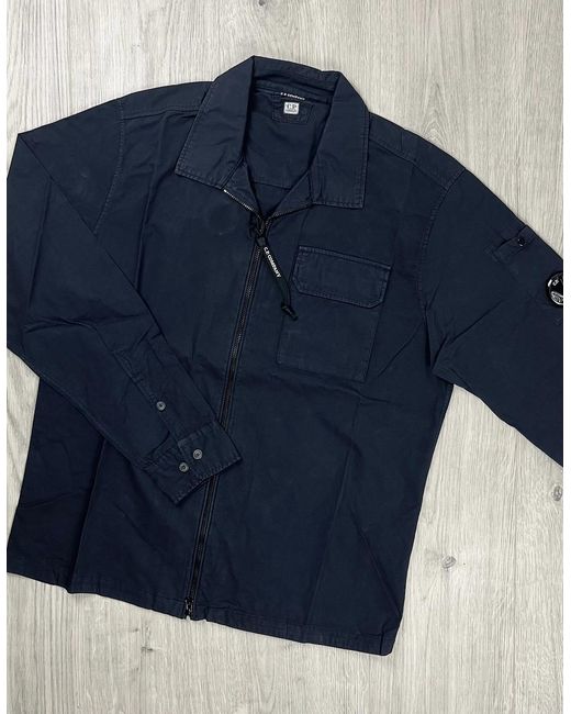 C P Company Blue Zip Overshirt for men
