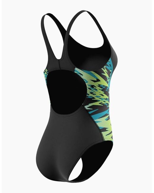 Speedo Black Ladies Hyperboom Splice Muscleback One Piece Swimsuit
