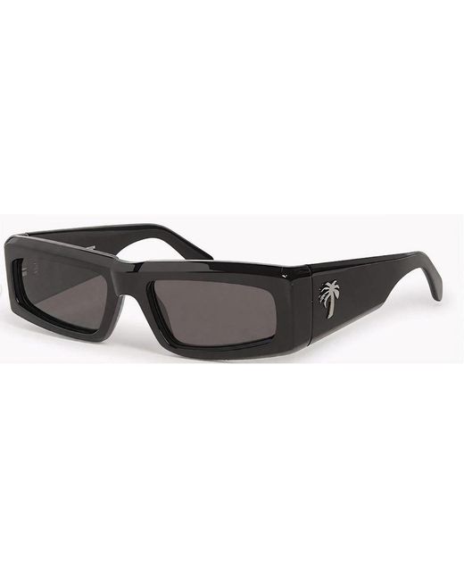 Palm Angels Black Yreka Rectangle Sunglasses for men
