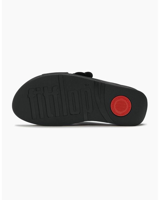 Fitflop Black Lulu Flower Cross Slides