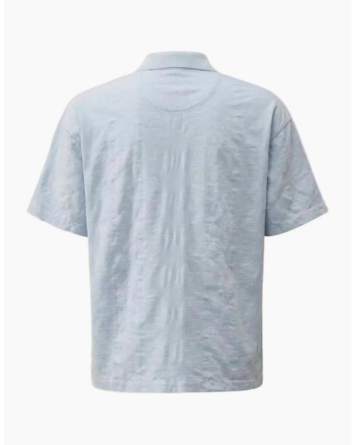 C P Company Blue Jersey Jacquard Multi Pattern Polo for men