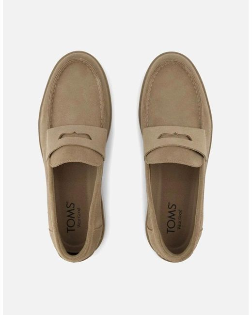TOMS White Navi Trvl Lite Havana Dune Dark Suede Loafer for men