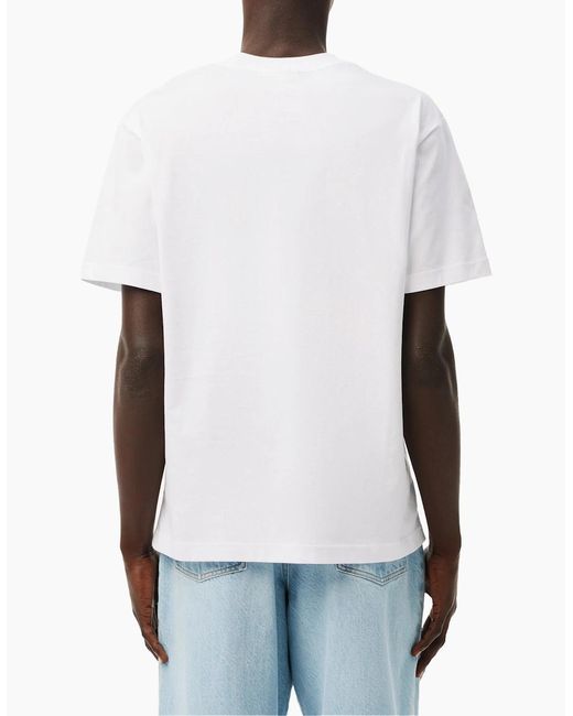 Lacoste White Th7318 Classic Fit Cotton T-Shirt for men