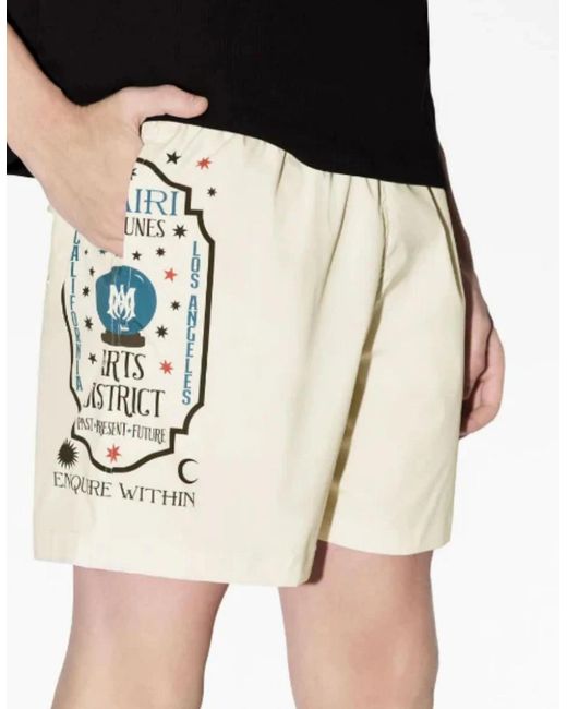 Amiri White Fortune Swimshorts Birch