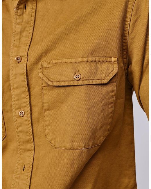 aubi Metallic Sorrel Linen Blend Shirt for men