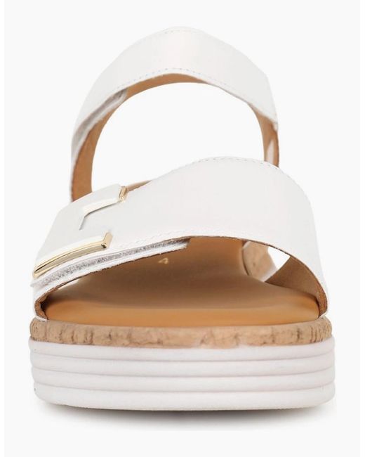 Gabor White Shout Wedge Heel Sandals