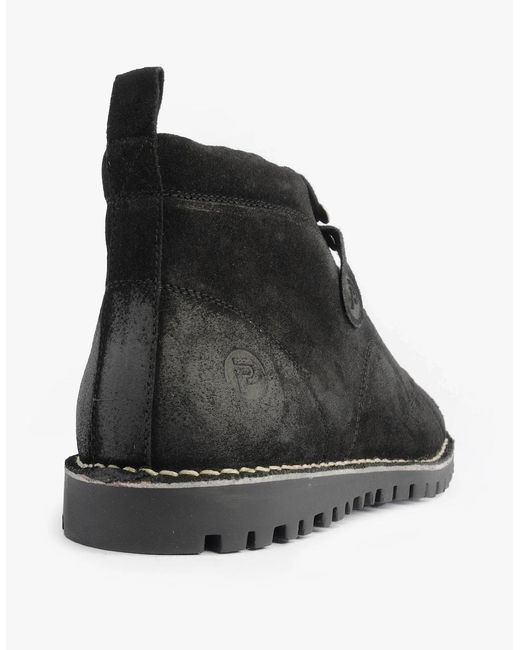 Popps Black 1961 Mod Suede Monkey Boots for men