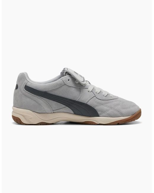 PUMA Gray King Indoor Suede Low Top Trainers for men