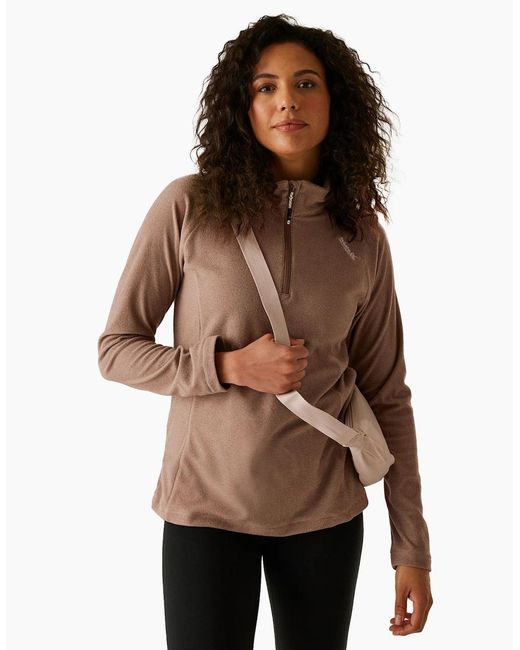 Regatta Brown Great Outdoors /Ladies Montes Half Zip Fleece Top