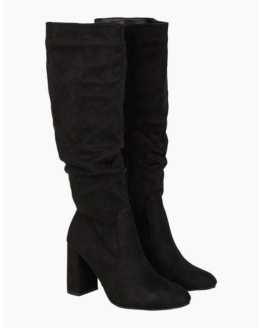 Dorothy Perkins Black Ladies Keris Ruched Knee-High Boots