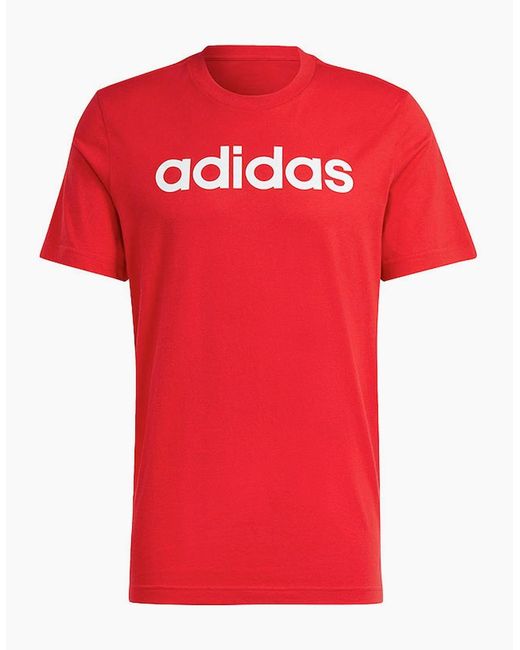 Adidas Essentials T Shirts Crew Neck Single Jersey Linear Embroidered Logo for men