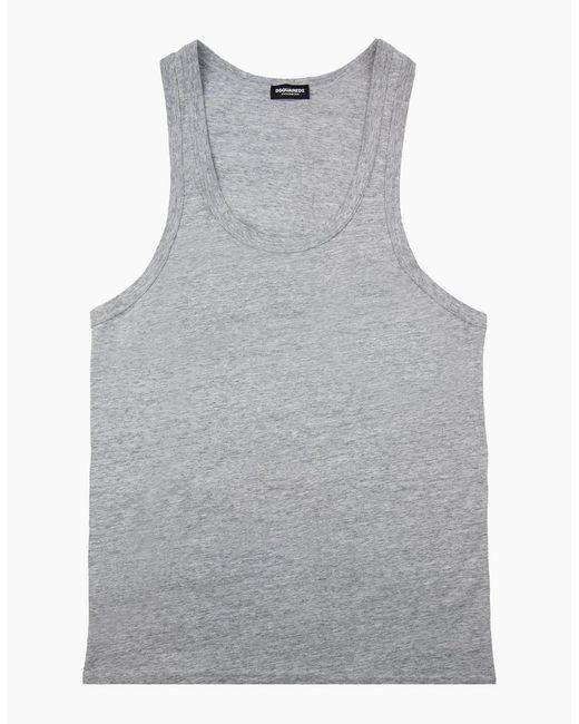 DSquared² Gray Back Logo Tank Top Marl for men