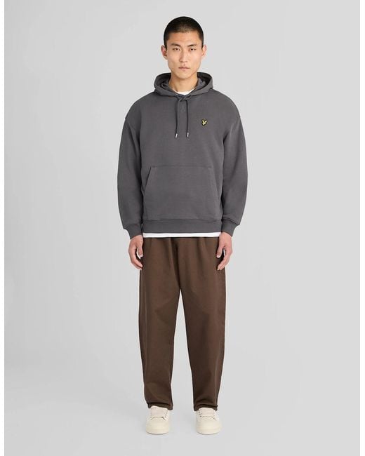 Lyle & Scott Gray Heavyweight Loopback Cotton Hoodie for men