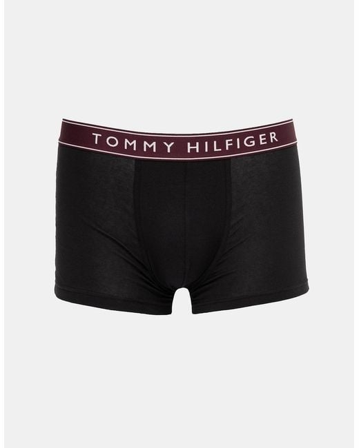Tommy Hilfiger Black 3 Pack Waistband Trunks for men