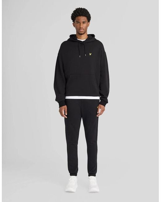 Lyle & Scott Black Heavyweight Loopback Cotton Hoodie for men