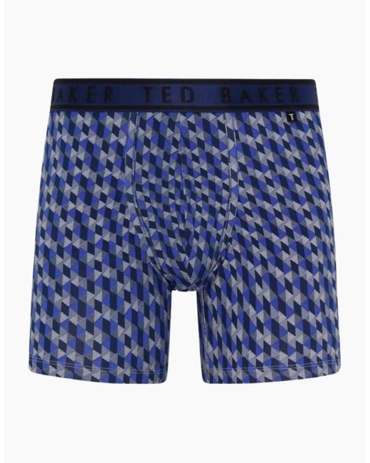 Ted Baker Blue 3-Pack Geo Print Boxer Briefs for men