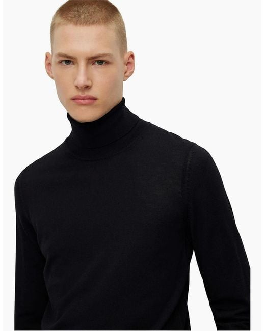 Boss Black Turtle Neck Long Sleeve Sweater for men