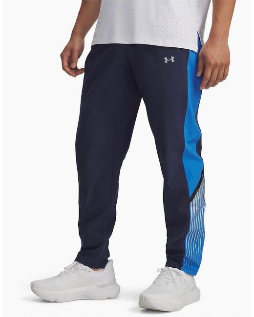 Under Armour Blue Storm Solid Patterned Running Pants for men