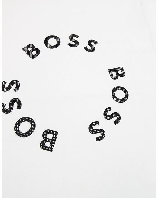 Boss White Tee 4 Circle Logo Print T Shirt 100 for men