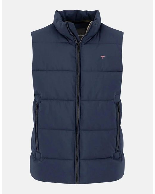 Fynch-Hatton Blue Puffer Gilet Vest Dark for men