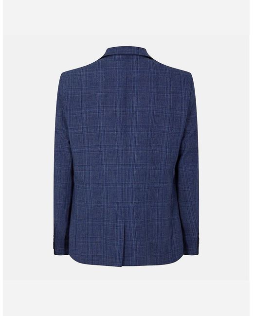 Ted Baker Blue Houndstooth Plaid Suit Jacket for men