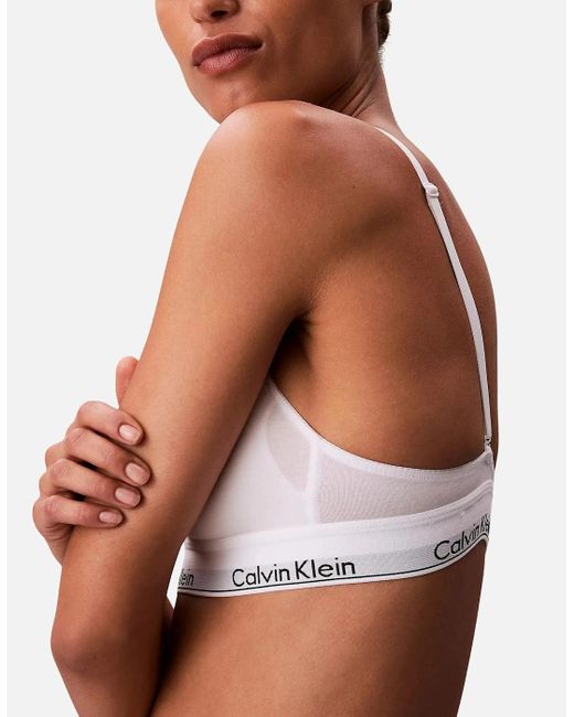 Calvin Klein White Icon Cotton Modal Lightly Lined Triangle Bra