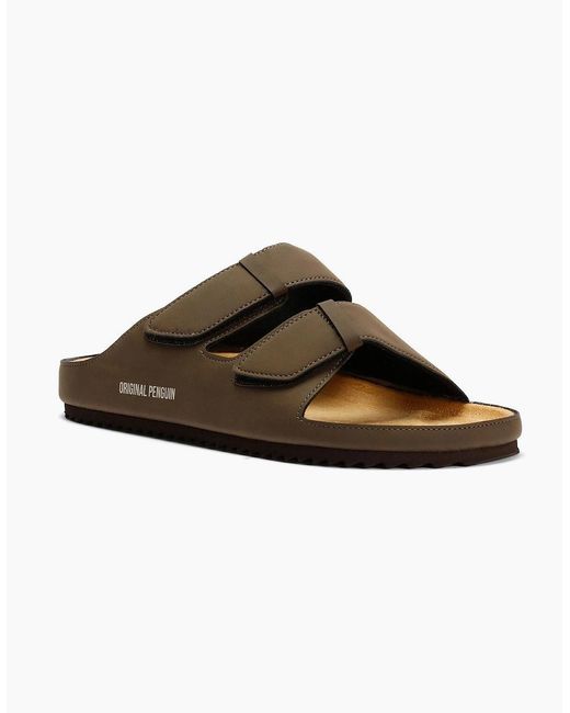 Original Penguin Brown Penguin Panache Sandals for men