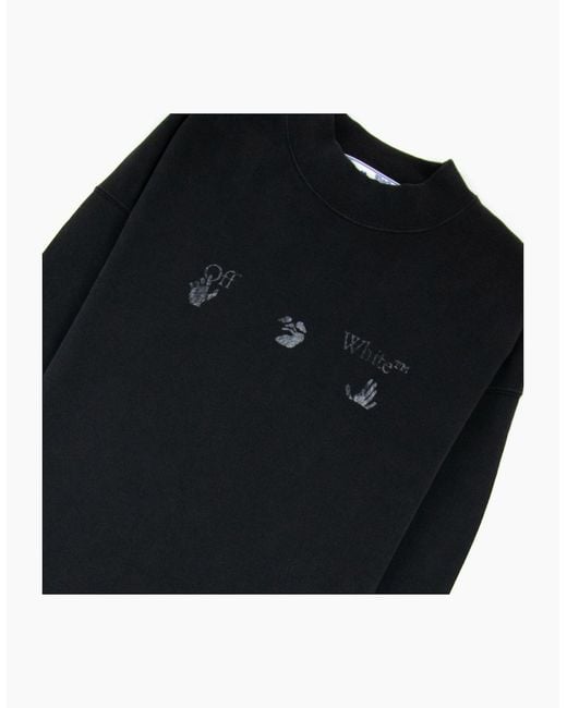 Off-White c/o Virgil Abloh Black Off Big Ow Skate Logo Crewneck Sweatshirt for men