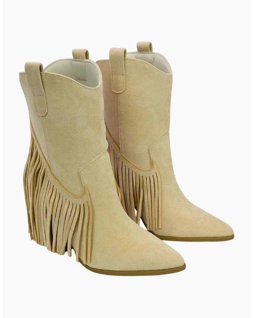 XY London Natural Ladies Spencer Tassel Cowboy Boots