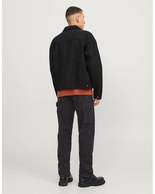 Jack & Jones Black Eddie Carpenter Relaxed Fit Jeans for men