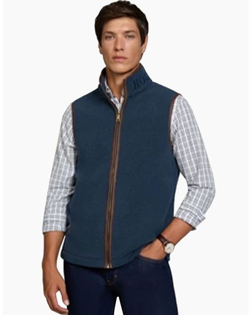 Holland Cooper Blue Country Fleece Gilet Dusty for men