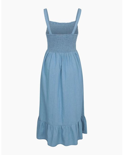 Mountain Warehouse Blue Ladies Marbella Strappy Shirred Midi Dress