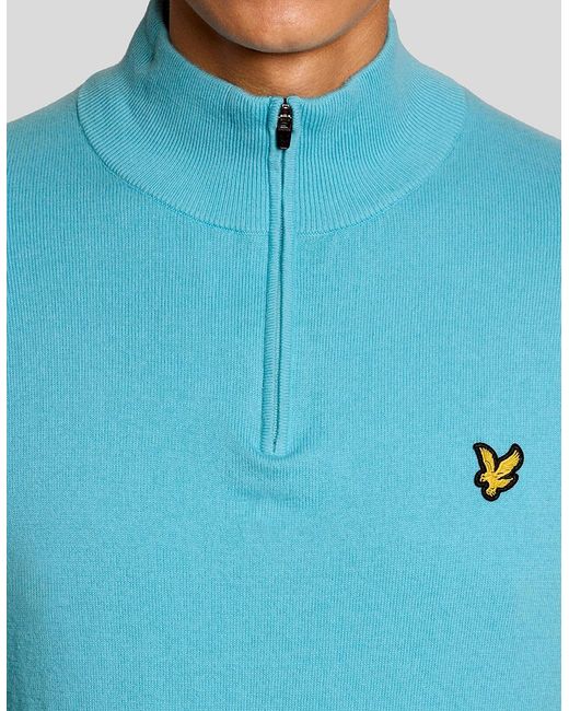 Lyle & Scott Blue Performance 1/4 Zip Jumper for men