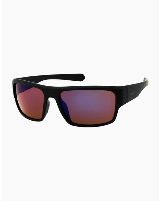 Guess Multicolor Curved Frame Wrap Sunglasses for men