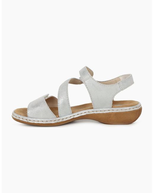 Rieker White Sphere Riptape Sandals