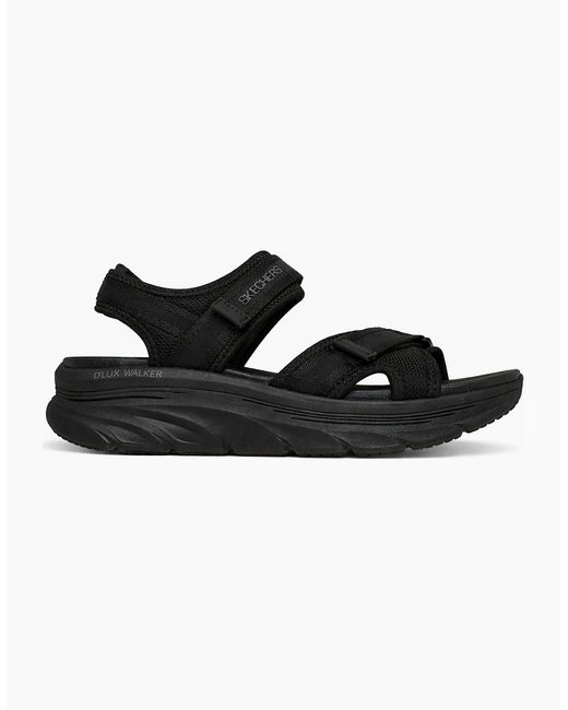 Skechers Black D'Lux Walker Sandal-Bold City Ankle Strap Sandals