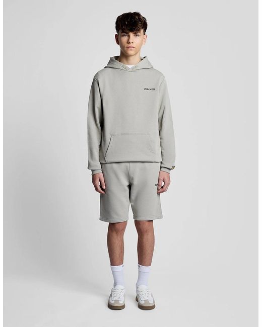 Lyle & Scott Gray Cotton Script Logo Hoodie for men