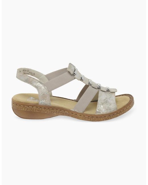 Rieker Metallic Trim Sling Back Sandals