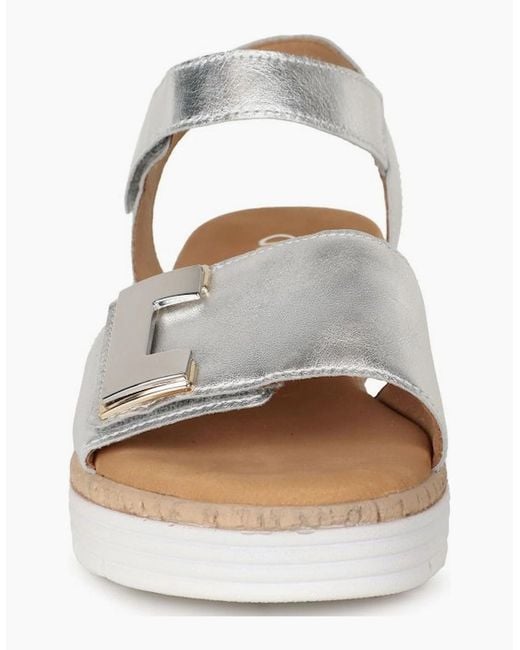 Gabor White Shout Wedge Heel Sandals